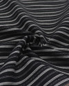 Tecido Linho Misto Estampado Cordas e Correntes Offwhite e Preto Mescla