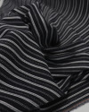 Tecido Linho Misto Estampado Cordas e Correntes Offwhite e Preto Mescla