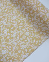 Tecido Linho Misto Estampado Arabesco Floral e Ocre