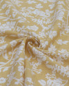 Tecido Linho Misto Estampado Arabesco Floral e Ocre