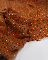 Tecido Viscose Flores Branco, Preto e Caramelo