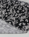Tecido Linho Misto Estampado Arabesco Floral Branco e Preto Mescla