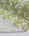 Tecido Linho Misto Estampado Multi Estampa Verde Abacate e Branco