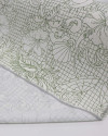 Tecido Linho Misto Estampado Quadriculado Tropical Verde e Offwhite