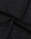 Tecido Microfibra de Alfaiataria Italiano Risca de Giz Preto com Lurex