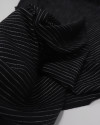 Tecido Microfibra de Alfaiataria Italiano Risca de Giz Preto com Lurex