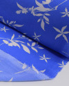 Tecido Crepe Koshibo Ramos Florais Branco e Azul Celeste