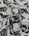Tecido Viscose Texturizada Macro Rosas Preto e Branco