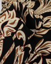 Tecido Crepe Koshibo Macro Estampa Étnica Creme, Caramelo e Preto