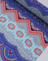 Tecido Tactel Fino Multi Barrado Vertical Estampado Azul, Roxo e Cinza