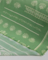 Tecido Crepe Koshibo Listras Étnicas Branco e Verde Menta