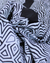 Tecido Tactel Fino Macro Estampa Abstrata Branco e Preto