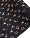 Tecido Crepe Koshibo Micro Buque Floral Cobre e Preto
