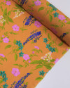 Tecido Viscose Jardim Floral Colorido e Laranja