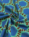 Tecido Viscose Colmeias Azul, Marrom e Verde