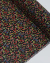 Tecido Crepe Koshibo Leve Tapete Floral Colorido e Preto