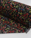 Tecido Crepe Koshibo Leve Tapete Floral Colorido e Preto