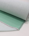Tecido Linho Misto Estampado Micro Poá Branco e Verde Menta