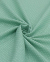 Tecido Linho Misto Estampado Micro Poá Branco e Verde Menta