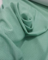 Tecido Linho Misto Estampado Micro Poá Branco e Verde Menta