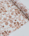 Tecido Cambraia de Algodão Ramos em Cashmere Branco e Cobre