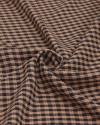 Tecido Crepe de Alfaiataria Quadriculado Salmão e Preto (1.4m)