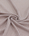 Tecido Crepe de Alfaiataria Micro Geométrico Nude e Branco
