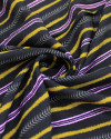 Tecido Viscose Multi Listras Rosa, Amarelo Queimado e Preto