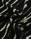 Tecido Viscose Texturizada Listras Absratas Creme e Preto