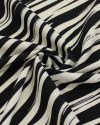 Tecido Viscose Texturizada Listras Irregulares Creme e Preto