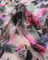 Tecido Crepe Chiffon Italiano Campo de Flores em Desfoque Colorido e Nude