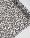 Tecido Viscose Fina Italiano Campo de Flores Cinza e Branco