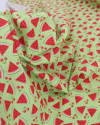 Tecido Tricoline Mista Micro Poá Branco, Cerejas e Melancias (1.4m)