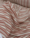 Tecido Viscose Multi Listras Creme e Castano
