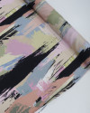 Tecido Viscose Italiano Pinceladas Abstratas Candy Color
