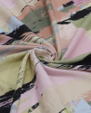 Tecido Viscose Italiano Pinceladas Abstratas Candy Color