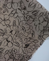 Tecido Crepe Koshibo Leve Macro Rascunho Floral Marrom e Nude