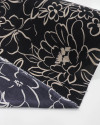 Tecido Crepe Koshibo Leve Macro Rascunho Floral Nude e Preto