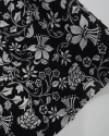 Tecido Crepe Koshibo Leve Multi Floral Offwhite, Tons de Cinza e Preto