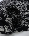 Tecido Crepe Koshibo Leve Multi Floral Offwhite, Tons de Cinza e Preto