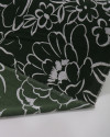Tecido Crepe Koshibo Leve Macro Rascunho Floral Cinza e Verde Militar