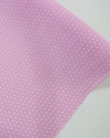Tecido Crepe Koshibo Poá Branco e Rosa Bebê
