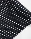 Tecido Crepe Koshibo Leve Poá Médio Branco e Preto