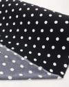 Tecido Crepe Koshibo Leve Poá Médio Branco e Preto