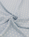 Tecido Crepe Koshibo Poá Branco e Azul Bebê