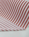 Tecido Crepe Koshibo Leve Listrado Branco e Goiaba