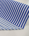 Tecido Crepe Koshibo Leve Listrado Branco e Azul