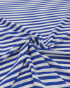 Tecido Crepe Koshibo Leve Listrado Branco e Azul
