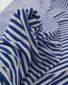 Tecido Crepe Koshibo Leve Listrado Branco e Azul