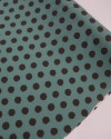 Tecido Crepe Salinas Poá Médio Irregular Preto e Verde